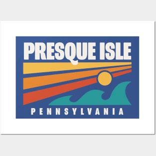 Presque Isle Erie Pa Waves Retro Vintage Posters and Art